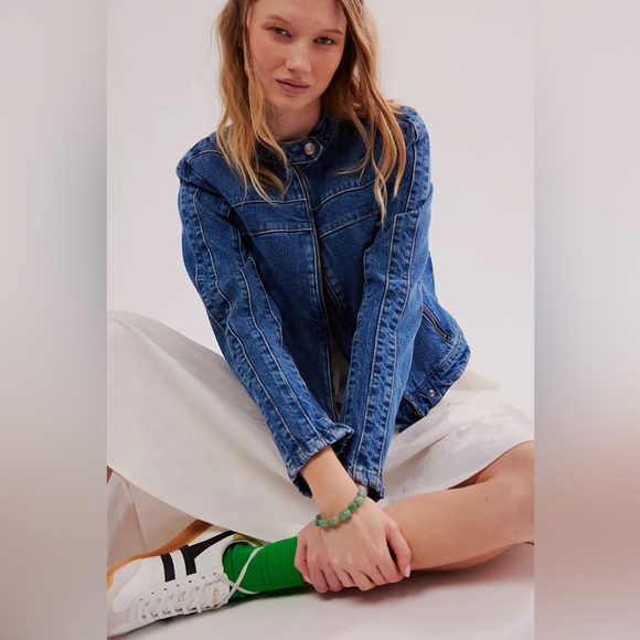 We The Free Fast Lane Denim Moto - Picture 3 of 15